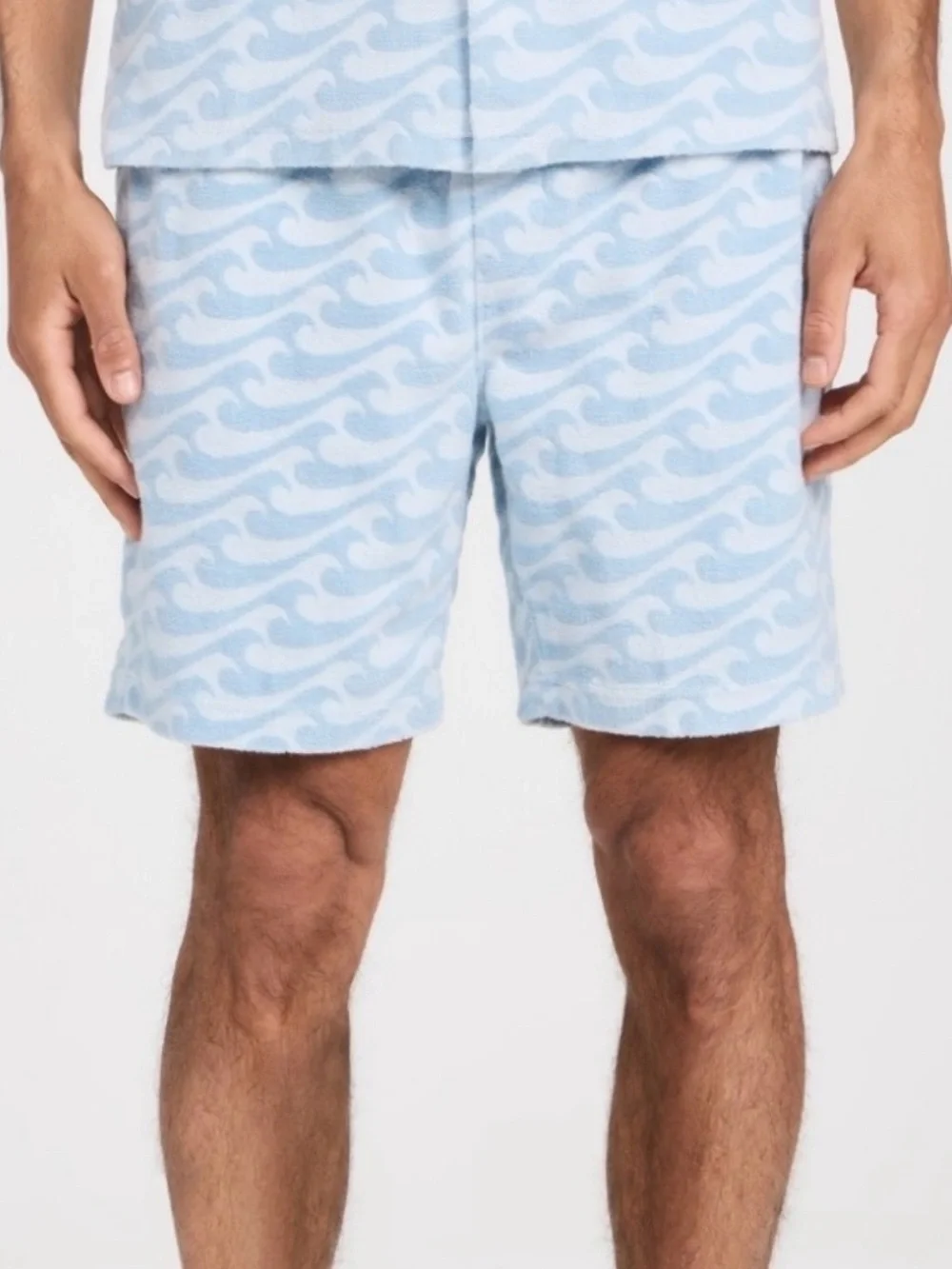 Faherty Cabana Towel Terry Shorts Endless Peaks Light Blue Wave XXL